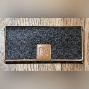 Celine Triomphe Vintage Macadam Canvas leather wallet